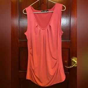 7th Avenue New York & Company Pink Blouse Pleated Front Sleeveless